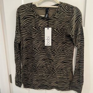 Bobi Los Angeles High Low Long Sleeve Shirt in Brigade XS (NWT)